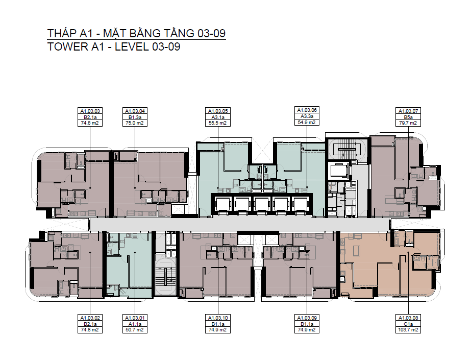Tháp A1 tầng 03-09