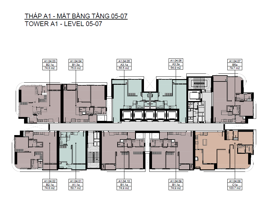 Tháp A1 tầng 05-07