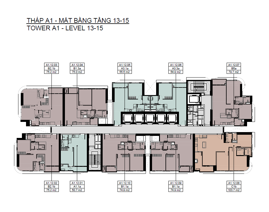 Tháp A1 tầng 13-15